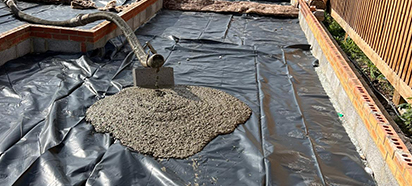 Concrete pump pouring concrete on site in Essex